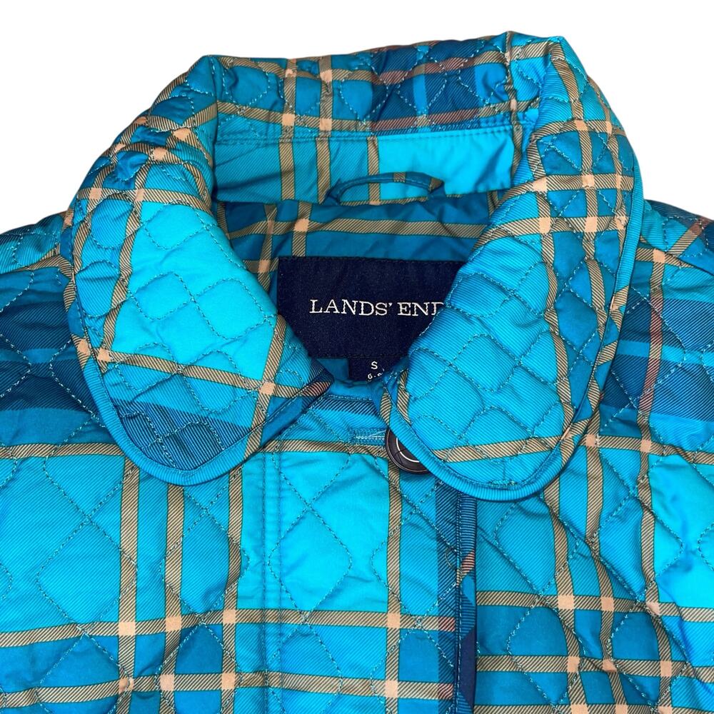 Lands' End Quilted Jacket Plaid - Picture 4 of 11